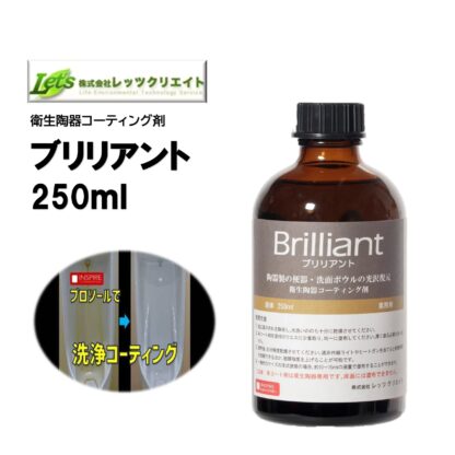 レッツクリエイト ブリリアント 250ml 衛生陶器コーティング剤 光沢復元 ガラスコーティング剤
