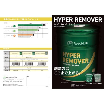 ミッケル化学 ハイパーリムーバー 18kg 床用ワックス 剥離剤 超強力 リムーバー 標準希釈倍率10-30倍希釈 715001 802200-2 - 画像 (4)