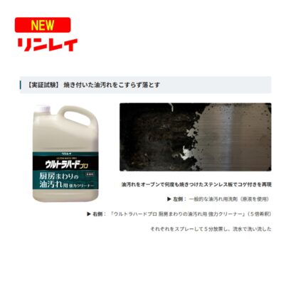 RINREI リンレイ ウルトラハードプロ 厨房まわりの油汚れ用 強力クリーナー 4L 動植物性脂汚れ 原液-100倍  717843 - 画像 (3)