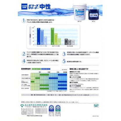 ユシロ化学工業 ポリーズ クリーナー中性 18L・4L 中性表面洗浄剤 自動床洗浄機用洗剤 壁 クロス 備品 3120000821 - 画像 (3)